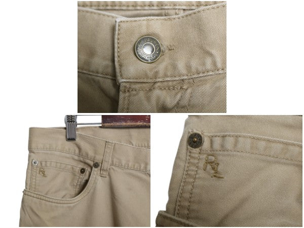 ポロ ラルフローレン チノ パンツ メンズ 36 32 / ノータック ストレート コットン チノパン ボトムス スラックス カーキ ベージュ TALON