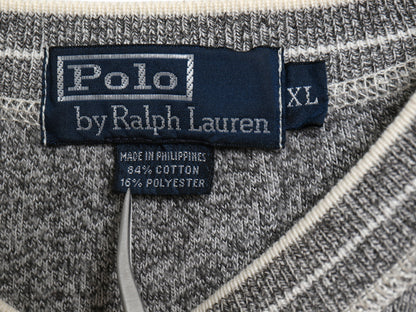90s ポロ ラルフローレン 長袖 Tシャツ メンズ XL オールド ヴィンテージ モデル カットソー ヘビーウェイト ストレッチ 大きいサイズ 杢灰