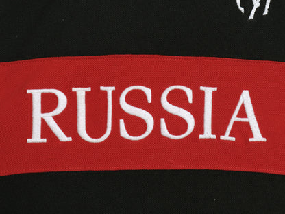 ビッグポニー ポロ ラルフローレン 鹿の子 半袖 ポロシャツ メンズ L 半袖シャツ コットン ナンバリング ロシア代表 国旗 スリム ブラック