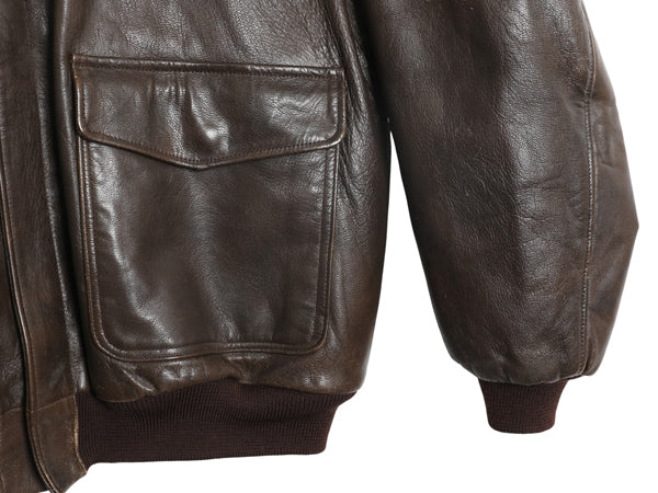 90s USA製 ★ エルエルビーン G-1 タイプ 本革 レザー フライト ジャケット メンズ M / オールド 革ジャン ボア ライナー付き ボンバー 茶