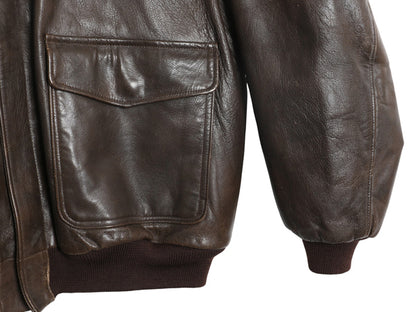 90s USA製 ★ エルエルビーン G-1 タイプ 本革 レザー フライト ジャケット メンズ M / オールド 革ジャン ボア ライナー付き ボンバー 茶