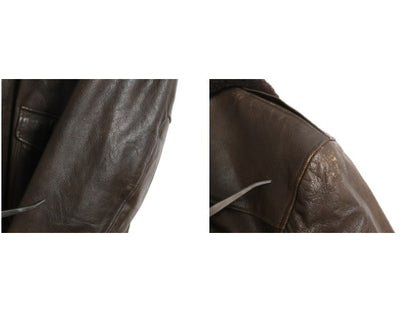 90s USA製 ★ エルエルビーン G-1 タイプ 本革 レザー フライト ジャケット メンズ M / オールド 革ジャン ボア ライナー付き ボンバー 茶