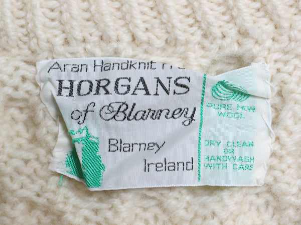 80s アイランド製 Blarney フィッシャーマン ニット セーターメンズ XL / ヴィンテージ ウール アラン ハンドメイド ケーブル 大きいサイズ