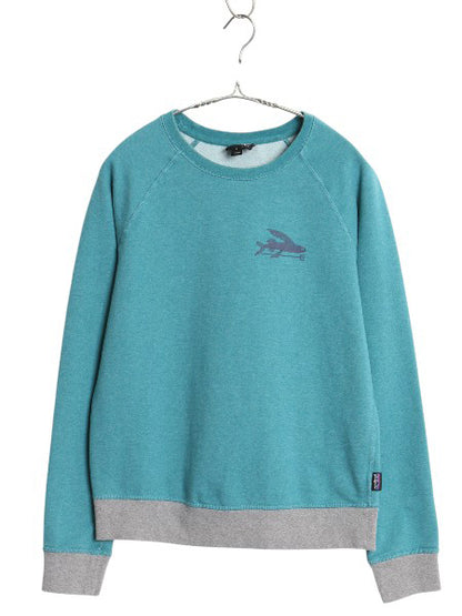 パタゴニア プリント スウェット レディース S アウトドア フライング フィッシュ グラフィック トレーナー 長袖 Tシャツ ロンT 裏起毛なし