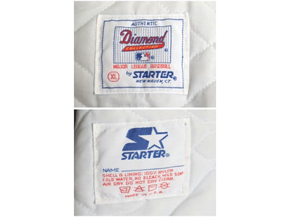90s USA製 メッツ ナイロン サテン スタジャン メンズ XL オールド MLB オフィシャル スターター 中綿 キルティング ライナー 大きいサイズ