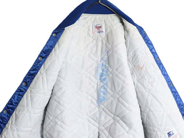 90s USA製 メッツ ナイロン サテン スタジャン メンズ XL オールド MLB オフィシャル スターター 中綿 キルティング ライナー 大きいサイズ