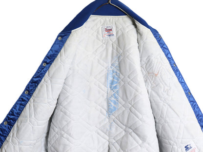 90s USA製 メッツ ナイロン サテン スタジャン メンズ XL オールド MLB オフィシャル スターター 中綿 キルティング ライナー 大きいサイズ