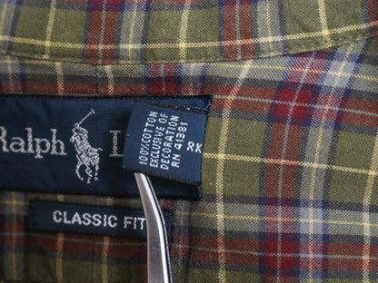 00s ラルフローレン チェック 長袖 ボタンダウン シャツ メンズ S オールド ポロ CLASSIC FIT コットン ワンポイント ポニー マルチカラー