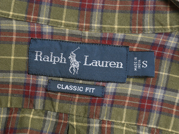 00s ラルフローレン チェック 長袖 ボタンダウン シャツ メンズ S オールド ポロ CLASSIC FIT コットン ワンポイント ポニー マルチカラー