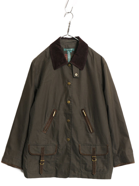 00s ローレン ラルフローレン ハンティング ジャケット レディース L オールド ポロ ハーフ コート シューティング チェック ライナー付き