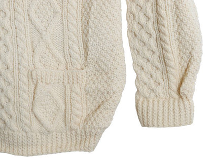 90s アイランド製 JOHN MOLLOY フィッシャーマン ウール ニット カーディガン レディース XL / オールド ハンドメイド ケーブル ナチュラル