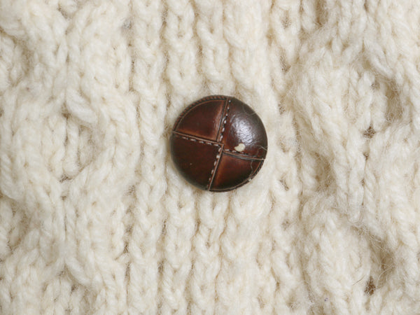 90s アイランド製 JOHN MOLLOY フィッシャーマン ウール ニット カーディガン レディース XL / オールド ハンドメイド ケーブル ナチュラル