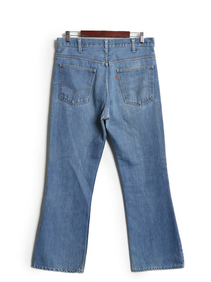 70s USA製 リーバイス 646 デニム パンツ メンズ 34 30 ヴィンテージ ブーツカット ベルボトム フレア スリム 42 TALON オレンジタブ ヒゲ