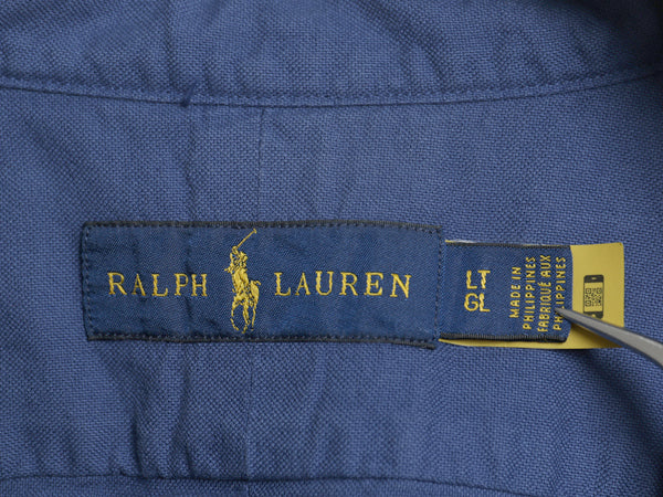 ラルフローレン 長袖 ボタンダウン シャツ メンズ L / ポロ オックスフォード 長袖シャツ コットン ワンポイント ワイシャツ カジュアル 青