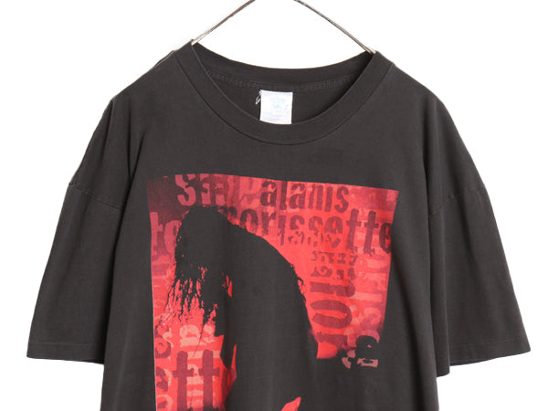 90s USA製 アラニス モリセット ツアー イラスト プリント Tシャツ メンズ XL / 古着 オールド 両面 アート 音物 ロック 黒 大きいサイズ