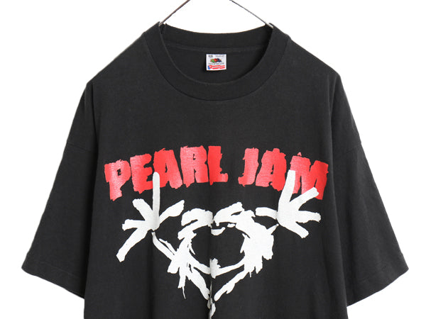 90s USA製 ★ パールジャム イラスト プリント Tシャツ メンズ XXL / オールド 当時物 バンド ロック グランジ キャラ シングルステッチ 黒