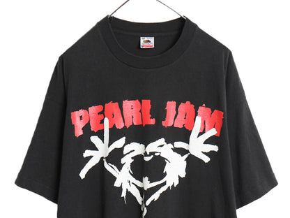 90s USA製 ★ パールジャム イラスト プリント Tシャツ メンズ XXL / オールド 当時物 バンド ロック グランジ キャラ シングルステッチ 黒