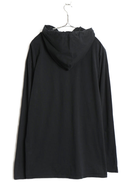 ポロ ラルフローレン フード付き 長袖 Tシャツ メンズ XL 古着 コットン ロンT フード パーカー プルオーバー カットソー 大きいサイズ 黒