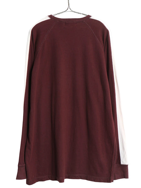 ポロジーンズ ラルフローレン 長袖 Tシャツ メンズ M / ポロ ロンT 3段 フロッキー ロゴ プリント ロングスリーブ カットソー ツートン 