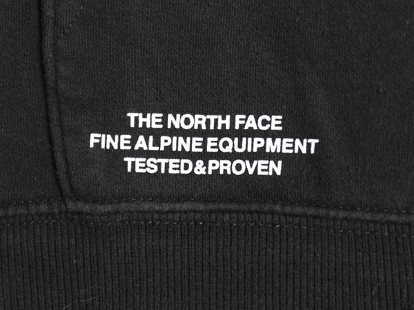 ノースフェイス フルジップ プリント スウェット フード パーカー メンズ XXL / アウトドア トレーナー 袖プリント 裏起毛 大きいサイズ 黒