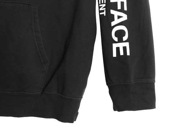 ノースフェイス フルジップ プリント スウェット フード パーカー メンズ XXL / アウトドア トレーナー 袖プリント 裏起毛 大きいサイズ 黒