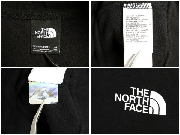 ノースフェイス フルジップ プリント スウェット フード パーカー メンズ XXL / アウトドア トレーナー 袖プリント 裏起毛 大きいサイズ 黒