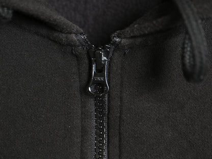 ノースフェイス フルジップ プリント スウェット フード パーカー メンズ XXL / アウトドア トレーナー 袖プリント 裏起毛 大きいサイズ 黒