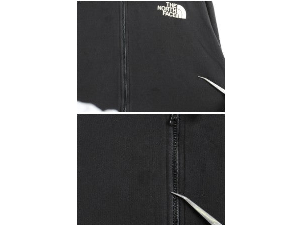 ノースフェイス フルジップ プリント スウェット フード パーカー メンズ XXL / アウトドア トレーナー 袖プリント 裏起毛 大きいサイズ 黒