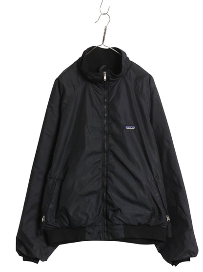 90s ★ パタゴニア シェルド キャプリーン ジャケット メンズ XL 99年製 オールド シンチラ ナイロン 裏フリース ブルゾン 大きいサイズ 黒