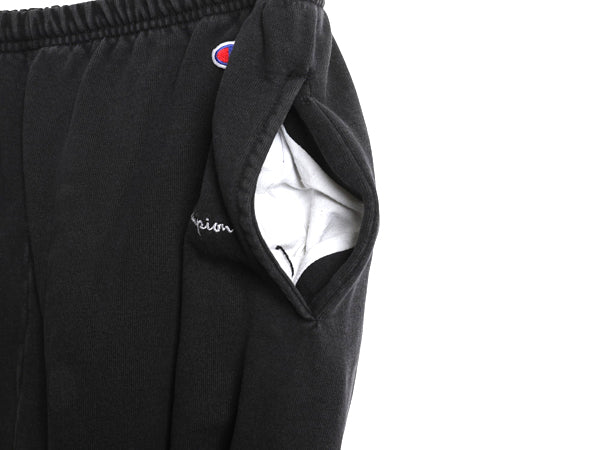 90s チャンピオン ポケット付き スウェット パンツ メンズ XXL / オールド 裏起毛 スクリプト ロゴ 目付き ヘビーウェイト 大きいサイズ 黒