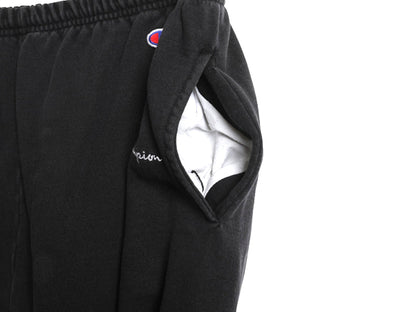 90s チャンピオン ポケット付き スウェット パンツ メンズ XXL / オールド 裏起毛 スクリプト ロゴ 目付き ヘビーウェイト 大きいサイズ 黒