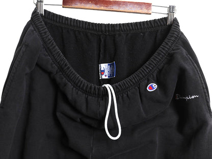 90s チャンピオン ポケット付き スウェット パンツ メンズ XXL / オールド 裏起毛 スクリプト ロゴ 目付き ヘビーウェイト 大きいサイズ 黒