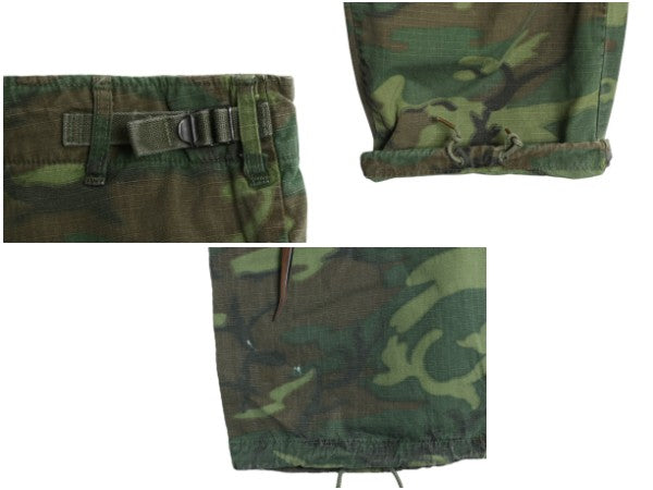 60s ★ 米軍実物 US ARMY ジャングルファティーグ カーゴ パンツ LARGE REGULAR ヴィンテージ 68年製 ERDL グリーンリーフ カモ ミリタリー