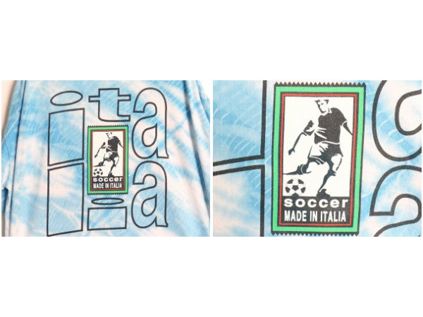 90s USA製 サッカー イタリア代表 イラスト プリント タイダイ Tシャツ メンズ XL オールド 両面 グラフィック オフィシャル 大きいサイズ