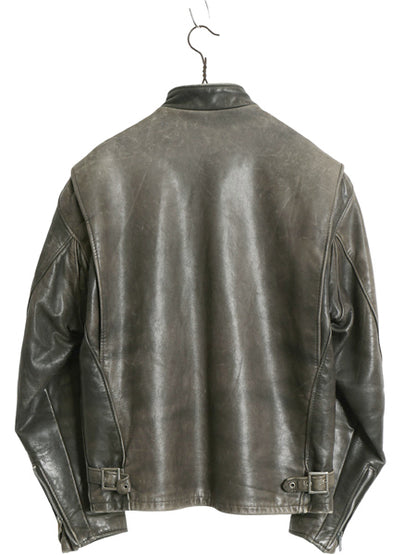 90s ★ ショット 141 本革 レザー シングル ライダース ジャケット 40 メンズ M 古着 オールド 革ジャン オールレザー フルジップ フェード