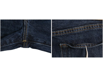 ポロ ラルフローレン デニム パンツ メンズ 34 32 / ヴィンテージ 加工 ジーンズ ジーパン ストレート 革パッチ ボトムス ヒゲ アタリ 濃紺