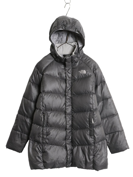 ノースフェイス ナイロン ダウン パーカー ジャケット ガールズ XL レディース M フルジップ 550フィル ブルゾン ジャンパー ハーフ コート