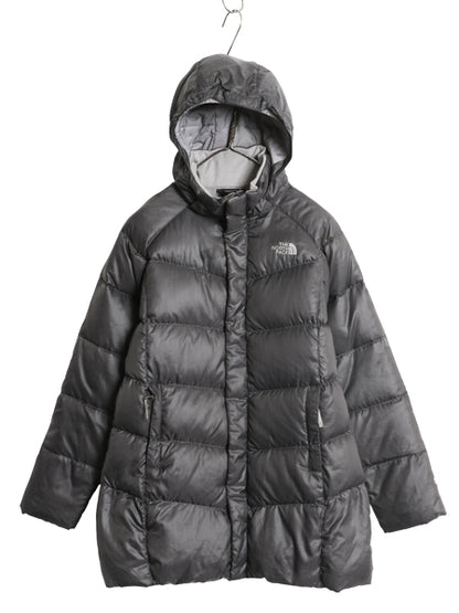 ノースフェイス ナイロン ダウン パーカー ジャケット ガールズ XL レディース M フルジップ 550フィル ブルゾン ジャンパー ハーフ コート