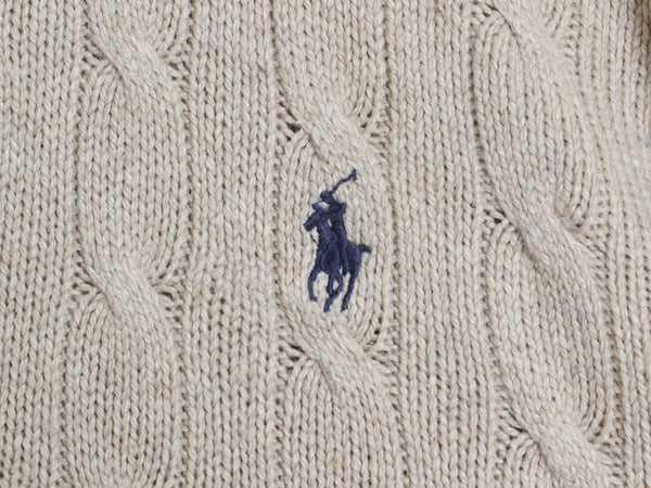 ポロ ラルフローレン ハーフジップ ケーブル ニット セーター メンズ XL ハイネック 高級 100% シルク プルオーバー シンプル 大きいサイズ