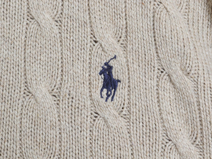 ポロ ラルフローレン ハーフジップ ケーブル ニット セーター メンズ XL ハイネック 高級 100% シルク プルオーバー シンプル 大きいサイズ