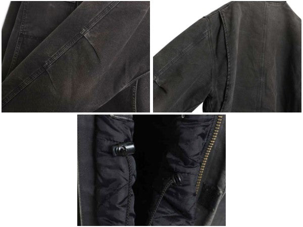 US企画 カーハート トラディショナル コート メンズ L 古着 ワーク ダック ジャケット 中綿 キルティング ライナー ハーフ コート ブラック