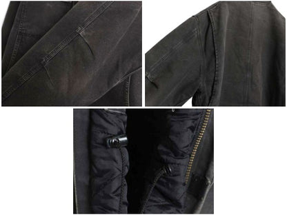 US企画 カーハート トラディショナル コート メンズ L 古着 ワーク ダック ジャケット 中綿 キルティング ライナー ハーフ コート ブラック