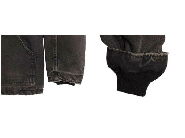 US企画 カーハート トラディショナル コート メンズ L 古着 ワーク ダック ジャケット 中綿 キルティング ライナー ハーフ コート ブラック