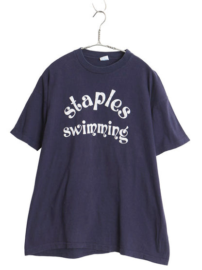 70s USA製 チャンピオン 2段 フロッキー プリント 半袖 Tシャツ メンズ XL 小さめ L ヴィンテージ バータグ シングルステッチ グラフィック