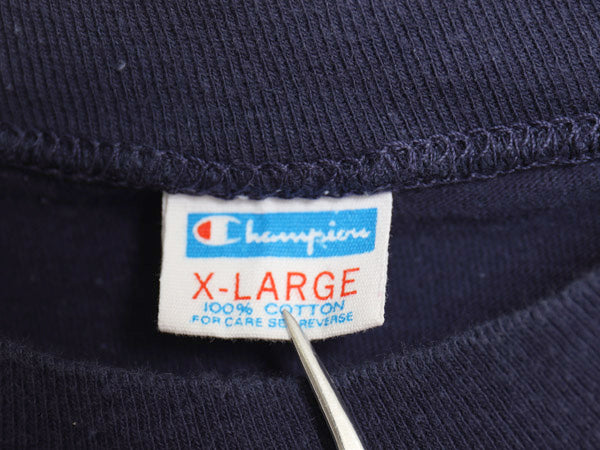 70s USA製 チャンピオン 2段 フロッキー プリント 半袖 Tシャツ メンズ XL 小さめ L ヴィンテージ バータグ シングルステッチ グラフィック
