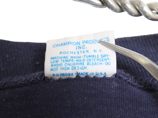 70s USA製 チャンピオン 2段 フロッキー プリント 半袖 Tシャツ メンズ XL 小さめ L ヴィンテージ バータグ シングルステッチ グラフィック