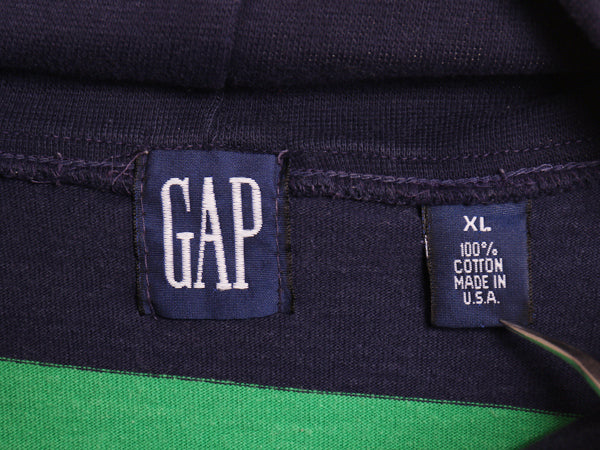 90s USA製 オールド ギャップ タートルネック ボーダー 長袖 Tシャツ メンズ XL 古着 ロンT ラガーシャツ 素材 マルチカラー 大きいサイズ 