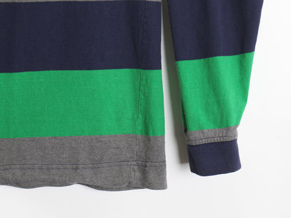 90s USA製 オールド ギャップ タートルネック ボーダー 長袖 Tシャツ メンズ XL 古着 ロンT ラガーシャツ 素材 マルチカラー 大きいサイズ 