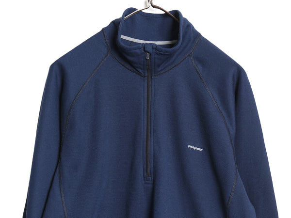 パタゴニア キャプリーン 3 長袖 Tシャツ メンズ L 07年製 アウトドア ハーフジップ ロンT ハイネック ストレッチ インナー カットソー 紺