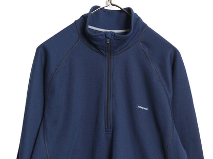 パタゴニア キャプリーン 3 長袖 Tシャツ メンズ L 07年製 アウトドア ハーフジップ ロンT ハイネック ストレッチ インナー カットソー 紺